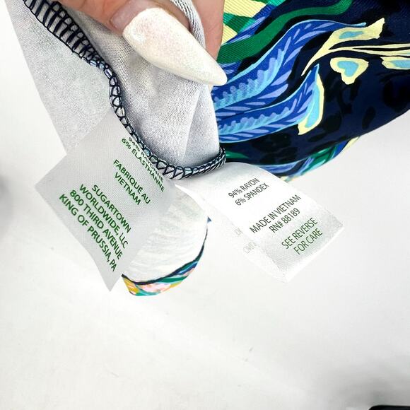 LILLY PULITZER Womens Loralei Skirted Romper XL Green Blue The Hottest Spot NWT - Picture 12 of 13